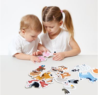 Lavinamoji dėlionė BANANAPANDA Progressive Puzzles Farm Animals