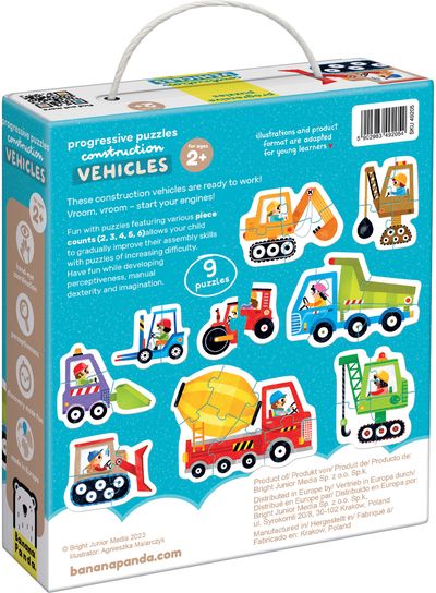 Lavinamoji dėlionė BANANAPANDA Progressive Puzzles Vehicles 2+