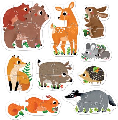 Lavinamoji dėlionė BANANAPANDA Progressive Puzzles Forest Animals 2+