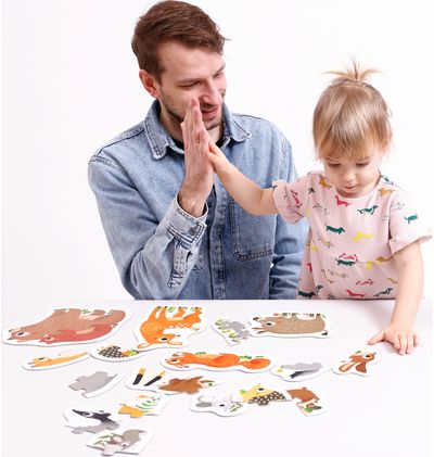 Lavinamoji dėlionė BANANAPANDA Progressive Puzzles Forest Animals 2+