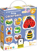 Lavinamoji dėlionė BANANAPANDA Progressive Puzzles Tiny Creatures 2+