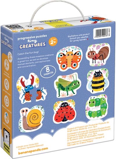 Lavinamoji dėlionė BANANAPANDA Progressive Puzzles Tiny Creatures 2+