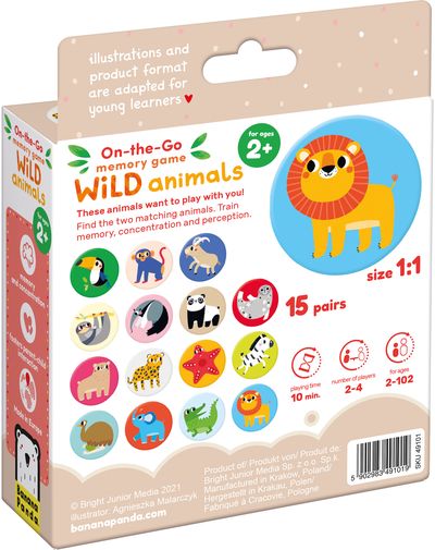 Lavinamasis žaidimas On-the-Go Memory Game Wild Animals 2+