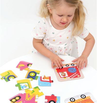 Lavinamoji dėlionė BANANAPANDA On-the-Go Puzzles Vehicles 2+