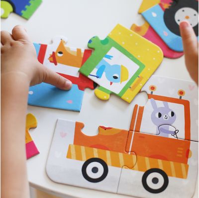 Lavinamoji dėlionė BANANAPANDA On-the-Go Puzzles Vehicles 2+