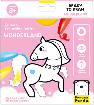 Lavinamoji knygelė BANANAPANDA Looong Coloring Books : Ready to Draw Wonderland