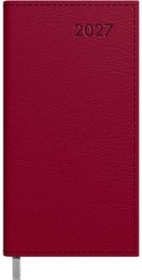 Darbo knyga MIDI MEMORY 2027, lapas savaitei, 85 x 162 mm, bordo