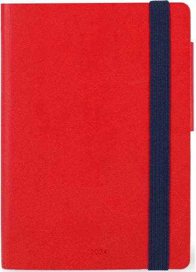 Darbo knyga LEGAMI 2024 SMALL 13,5x9,5 cm, savaitė atvarte RED