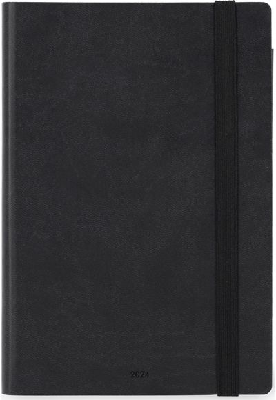 Darbo knyga LEGAMI 2024 MEDIUM 18x12, diena puslapyje BLACK