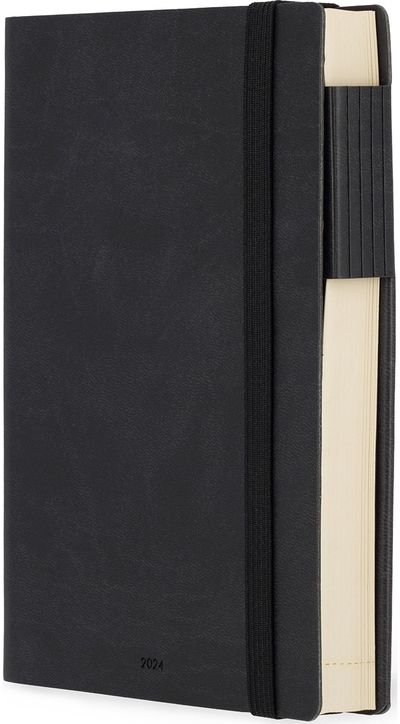 Darbo knyga LEGAMI 2024 MEDIUM 18x12, diena puslapyje BLACK