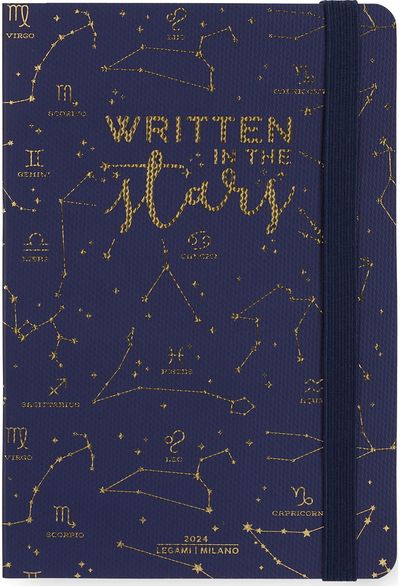 Darbo knyga LEGAMI 2024 MEDIUM 18x12cm, savaitė ir užrašų lapas atvarte STARS