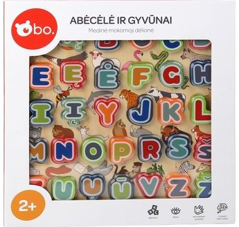 Medinė dėlonė BO. Raidės ir gyvūnai (lietuvių kalba)