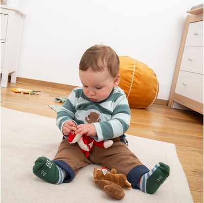 Pliušinis barškutis SIGIKID lapiukas 9,5 cm.