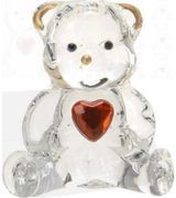 Dekoracija GLASS LITTLE BEAR, įv.spalvos, 4 cm