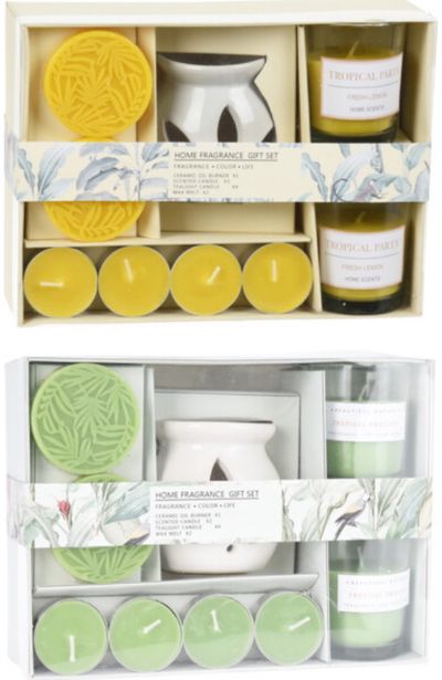 Namų kvapų rinkinys AROMATERAPHY (žvakidė+žvakės+arbatinės žvakutės+vaško gabalėliai)