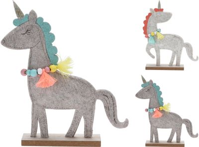 Veltinė dekoracija UNICORN COLORFULL, 20 cm