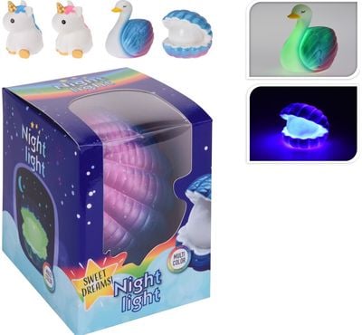 Šviečianti naktinė lempa UNICORN/SWAN/SCHELP, įv.rūšys