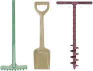 Smėlio žaislų rinkinys DANTOY BLUE MARINE TOYS grąžtas, kastuvėlis ir grėbliukas