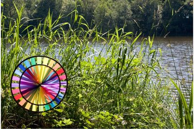 Lauko vėjo malūnėlis WINSPIRATION Magic Wheel Duett Rainbow 96 cm.