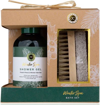 Vonios rinkinys WINTER SPA FOREST (dušo želė+nagų šepetėlis su pemza), 150 ml