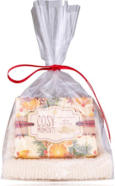 Dovanų rinkinys COSY MOMENTS (avies pieno muilas+plaušinė), 100 g