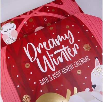 Kosmetikos advento kalendorius DREAMY WINTER, 28x9x34 cm