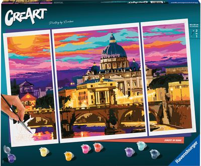Tapyba pagal numerius RAVENSBURGER CREART Triptych Rome 40x50 cm.