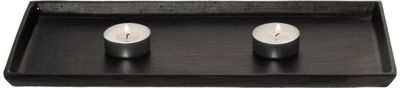 Žvakidė-padėklas FANNIK BLACK, 14x31 cm