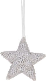 Pakabinama dekoracija STAR BEADS WHITE, 15 cm