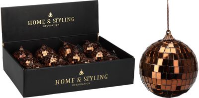 Eglutės burbulas MIRROR BALL BROWN, 8 cm