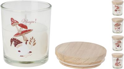 Žvakė stiklainėlyje MASHROOM, įv.rūšys, 8 cm