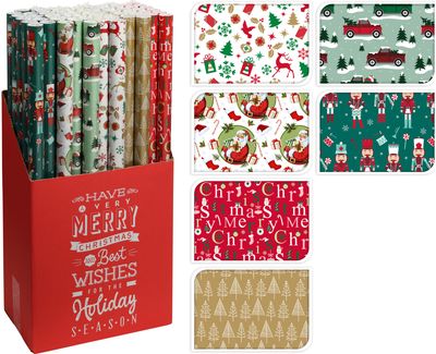 Dovanų pakavimo popierius XMAS, įv.rūšys, 70x200 cm