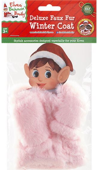 Elfo priedas pūkuotas paltukas FAKE FUR COAT įv. rūšys