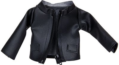 Elfo priedas dirbtinės odos striukė su užtrauktuku FAUX BLACK LEATHER JACKET