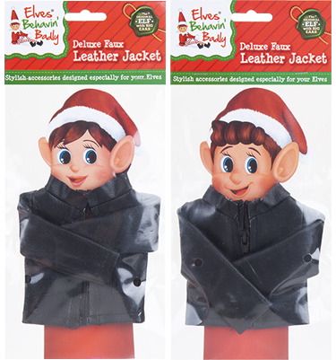 Elfo priedas dirbtinės odos striukė su užtrauktuku FAUX BLACK LEATHER JACKET