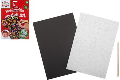 Kūrybinis rinkinys elfo nutrinamos kortelės ELF HOLOGRAPHIC SCRATCH ART