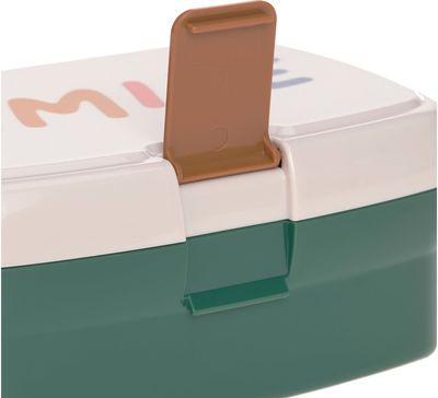 Gertuvės ir pietų dėžutės rinkinys Little Gang Smile milky/ocean green , 460ml+7,3x17,7x13,4 cm