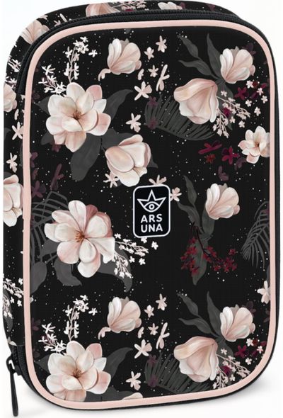 Penalas-dėžutė Flower Black, XL, su užtrauktuku