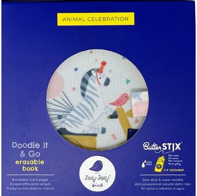 Kūrybinė piešimo knyga mini JAQ JAQ BIRD sunetepančiomis kreidelėmis, Zebras