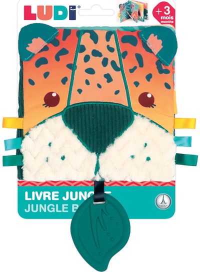 Lavinamoji kūdikio knygelė LUDI džiunglės (medžiaginė)