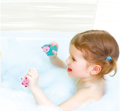 Maudynių žaislų komplektas LUDI ūkio gyvūnai, 4 vnt.