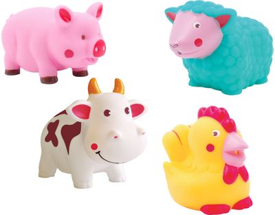 Maudynių žaislų komplektas LUDI ūkio gyvūnai, 4 vnt.