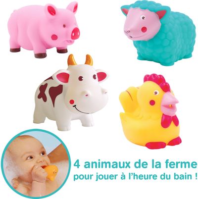 Maudynių žaislų komplektas LUDI ūkio gyvūnai, 4 vnt.