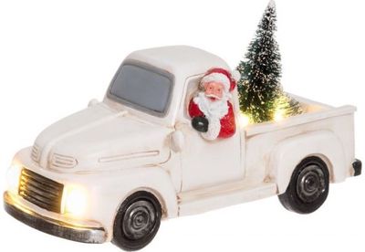 Dekoracija SANTA TRUCK su LED, 15 cm