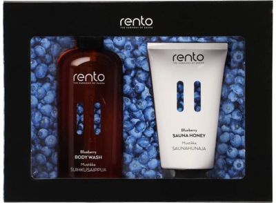 Dovanų rinkinys RENTO SAUNA BLUEBERRY (kūno prausiklis+pirties medus), 400ml+150ml
