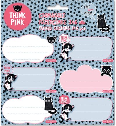 Lipdukai sąsiuviniams Think-Pink, 3x6 vnt