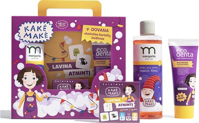 Kosmetikos rinkinys KAKĖ MAKĖ (vonios putos+dantų pasta+kortelės)