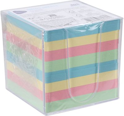 Užrašų lapeliai su laikikliu, 84x84x80 mm, 800 l.