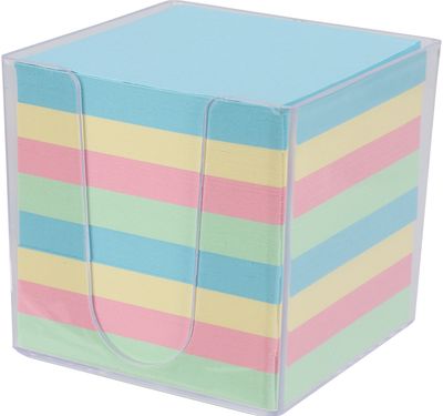 Užrašų lapeliai su laikikliu, 84x84x80 mm, 800 l.