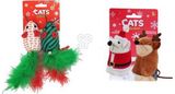 Žaislas katėms XMAS MOUSE, įv.rūšys, 8 cm